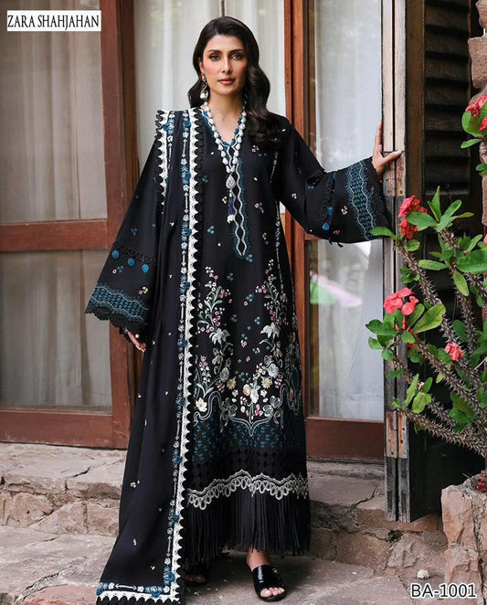Black Embroidered 3-Piece Suit