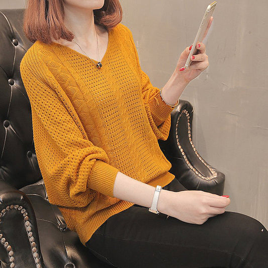 Loose pullover woolen top for women