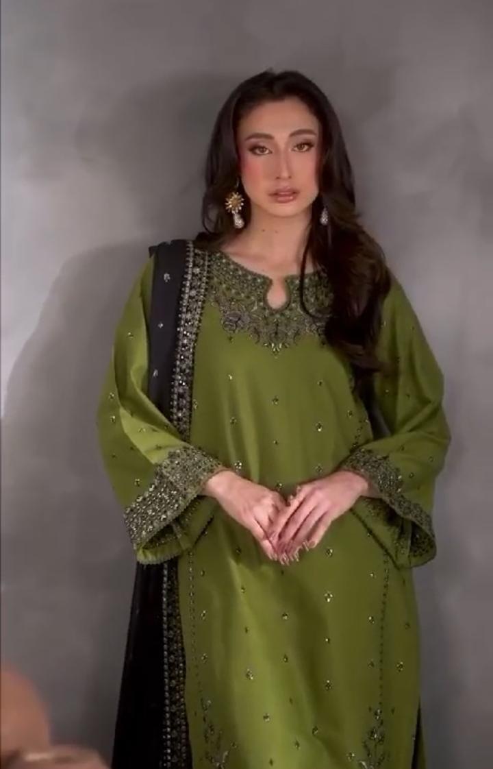 3 Pc embroidered suit for women stitched