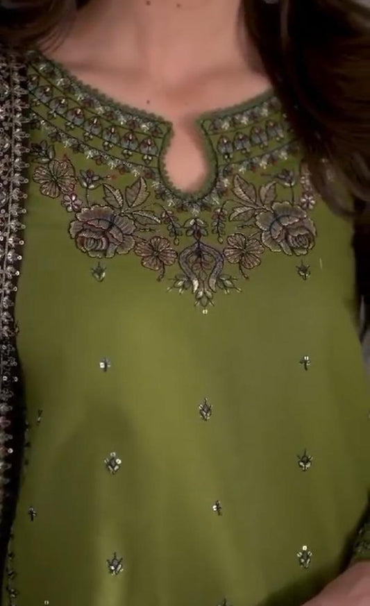 3 Pc embroidered suit for women stitched