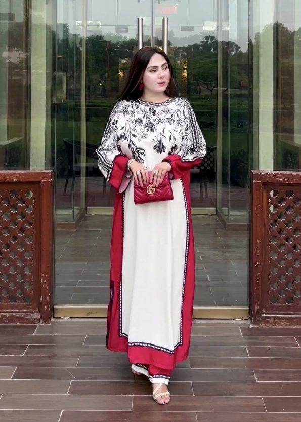 2 pc women stitched swiss lawn printed suit