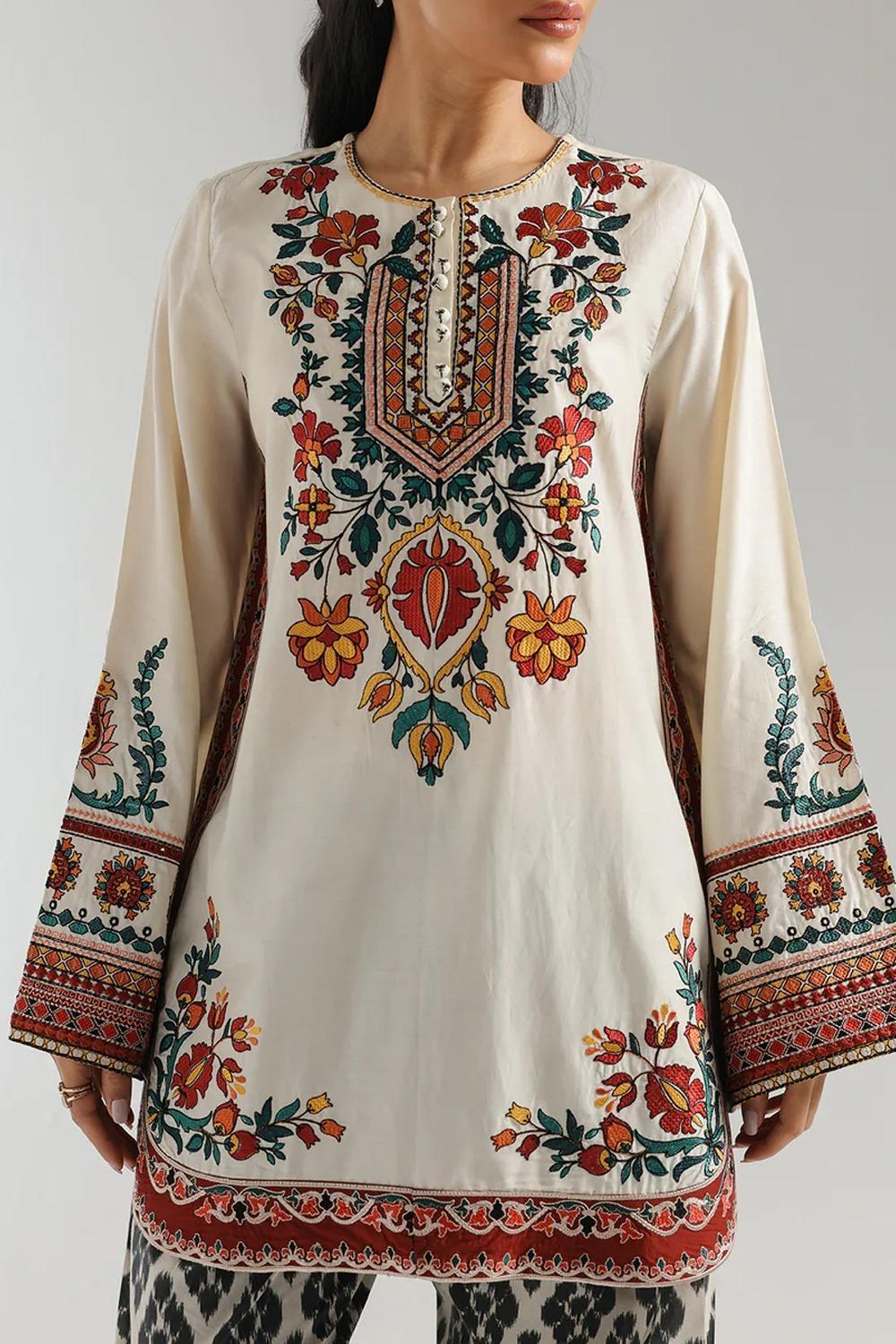 2 pc embroidered suit for women