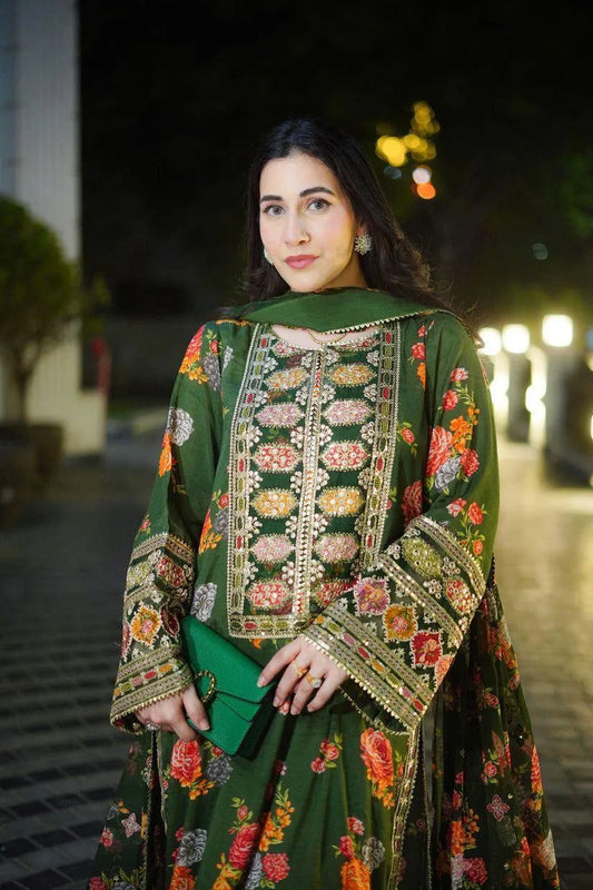 3 Pc Unstitched Suit for women