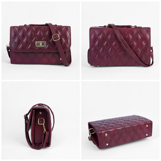 PU Leather Embroidered Shoulder Bag