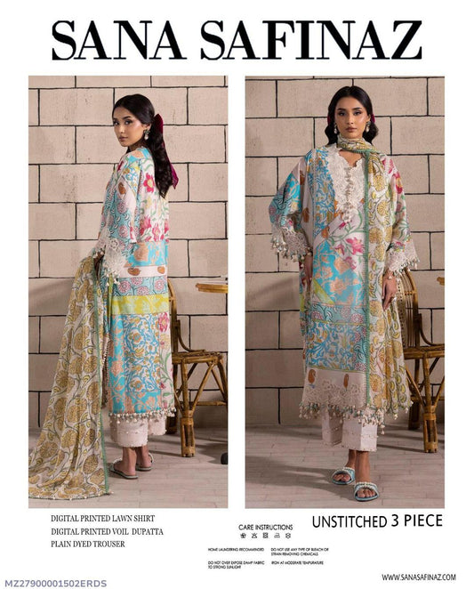 3 Pc Women's Unstitched Printed Suit
