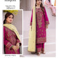 Unstitched 3 Pc embroidered dress