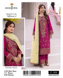 Unstitched 3 Pc embroidered dress