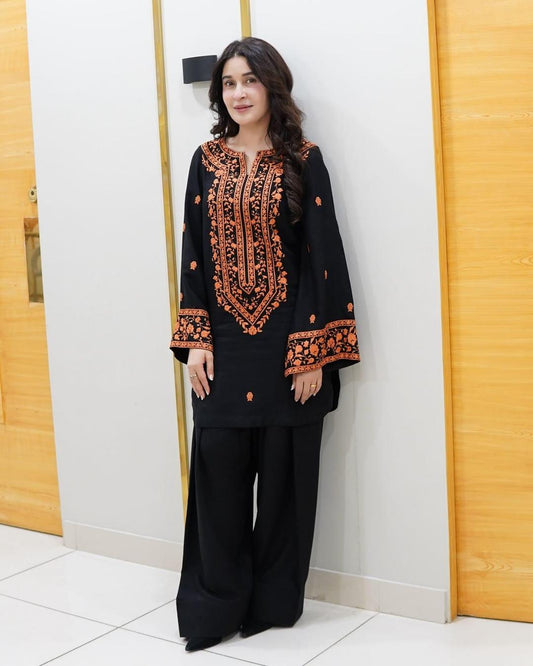2 pc Stitched Embroidered Suit