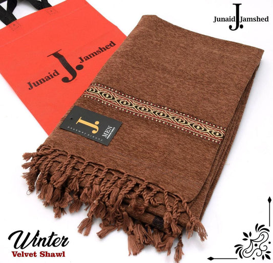 Stylish embroidered velvet shawl for men