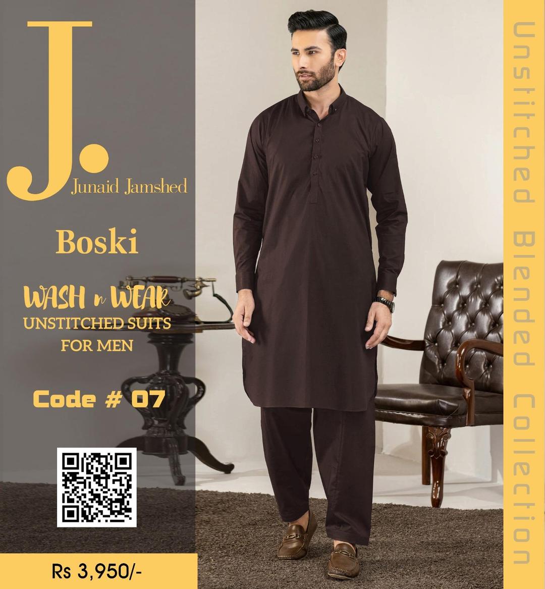 Men's unstitched boski plain suit