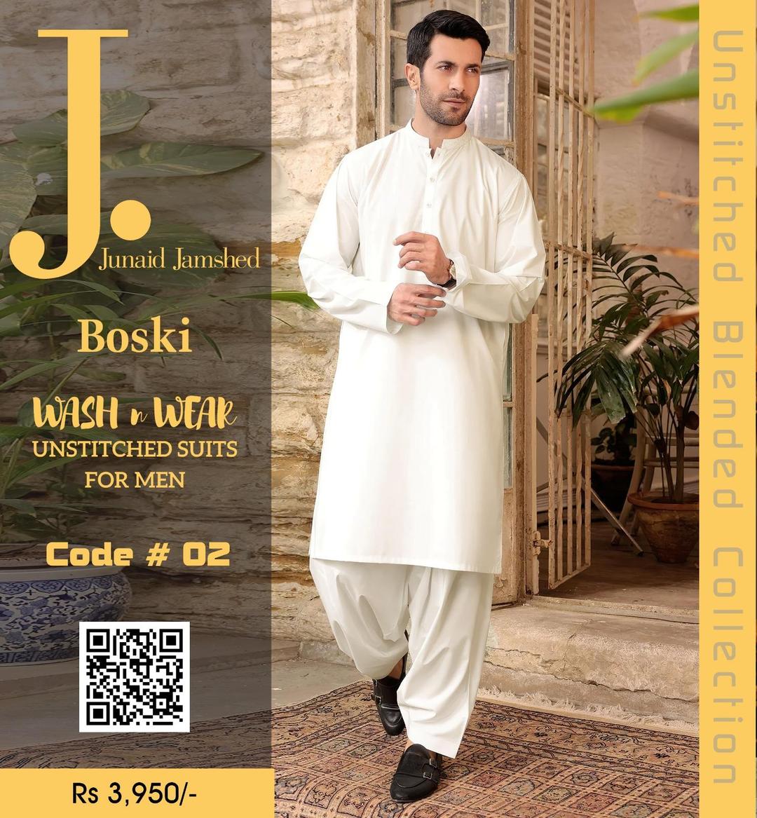 Men's unstitched boski plain suit