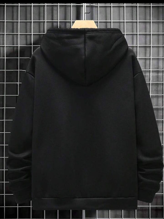 Fleece plain hoodie for men