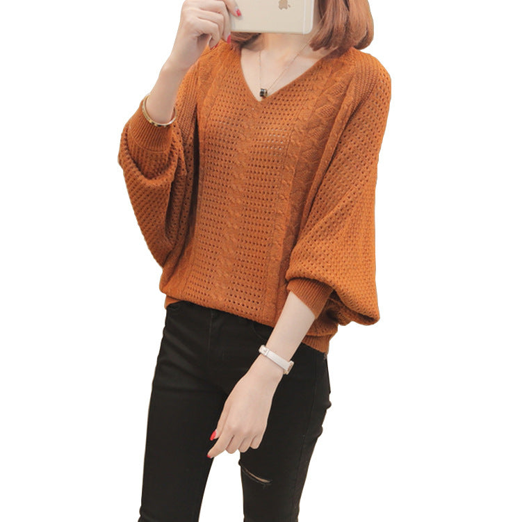 Loose pullover woolen top for women