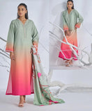 3 Pc swiss lawn multicolor stitched suit with printed duppata