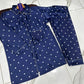 2 pc printed silk night suit for women