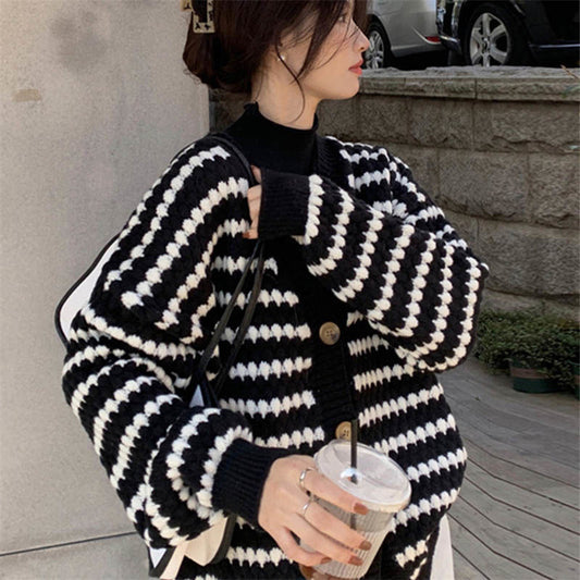 Channel style knitted cardigan