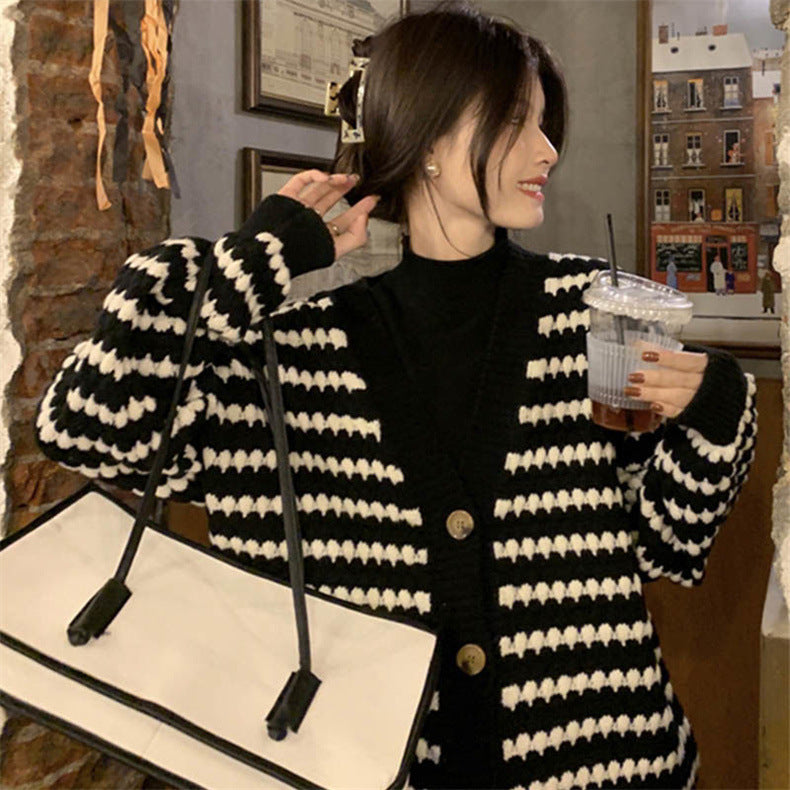 Channel style knitted cardigan