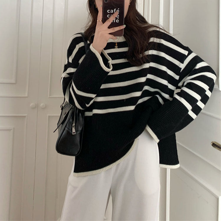 Winter new loose round neck pullover