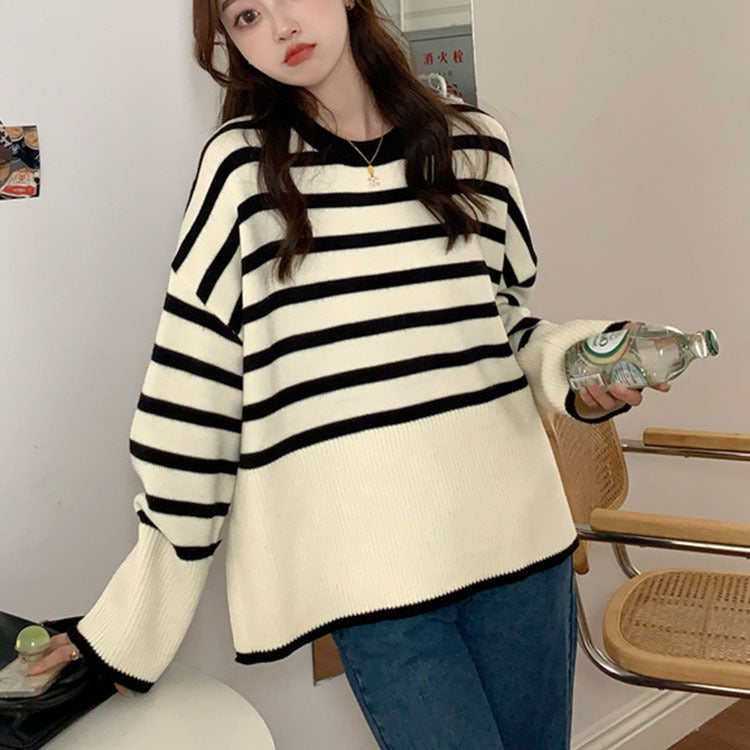 Winter new loose round neck pullover