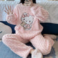 Hello kitty cute fleece pajama set for winter