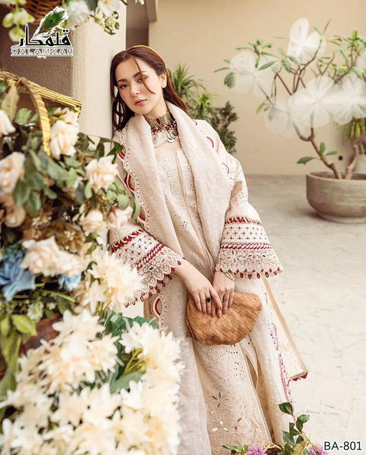 3 Pc Unstitched Embroidered Suit