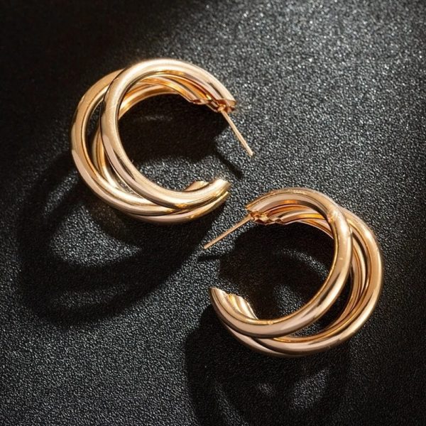 Punk oval hoop earrings for girls