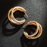 Punk oval hoop earrings for girls