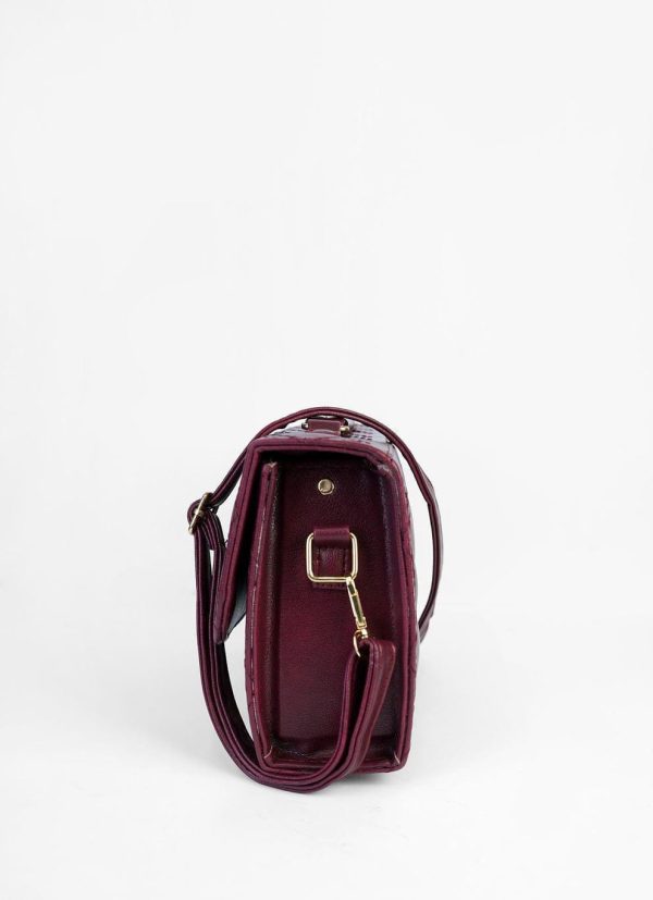 PU Leather Embroidered Shoulder Bag