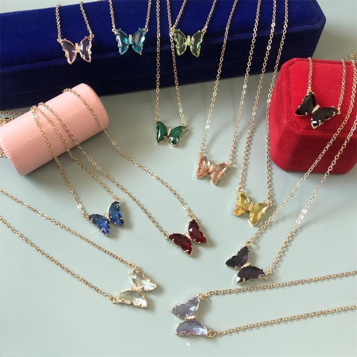 Crystal butterfly pendant for girls