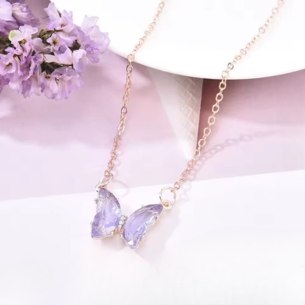 Crystal butterfly pendant for girls
