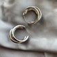Punk oval hoop earrings for girls