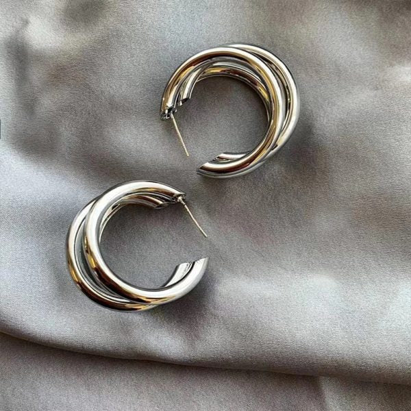 Punk oval hoop earrings for girls